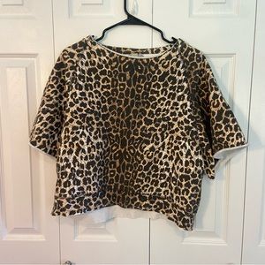 All Saints Leopard Print Sweatshirt Top